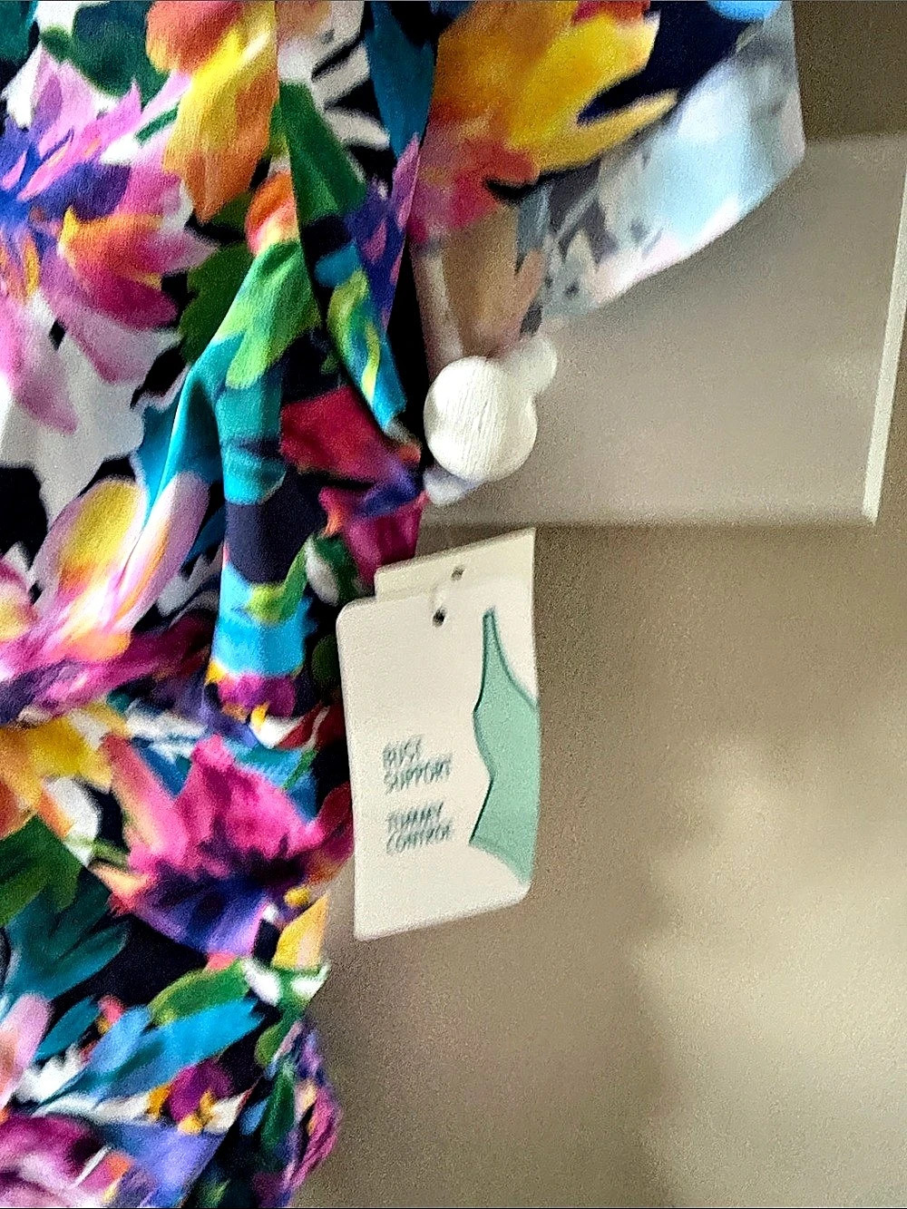 Created for Macy's Floral One-Piece Swimsuit in Blue & Pink NWT - Picture 6 of 7